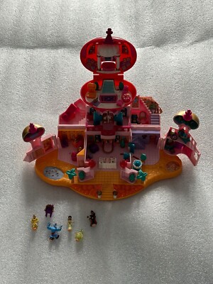 Vintage Disney Polly Pocket Aladdin's Jasmine's Royal Palace 6 Figuren Bluebird 1996
