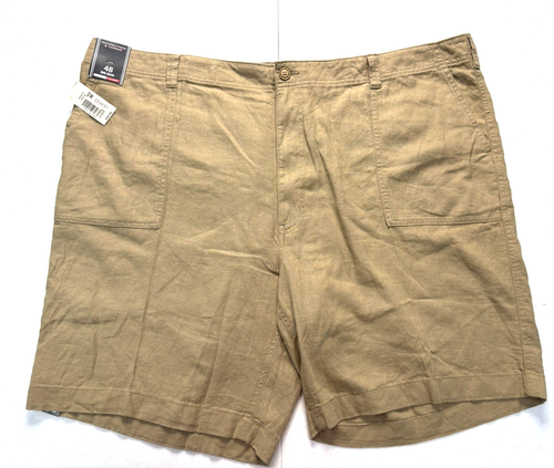 Round Tree & Yorke Men’s Shorts 48 Brown Linen Dad Outdoor Preppy Golf New
