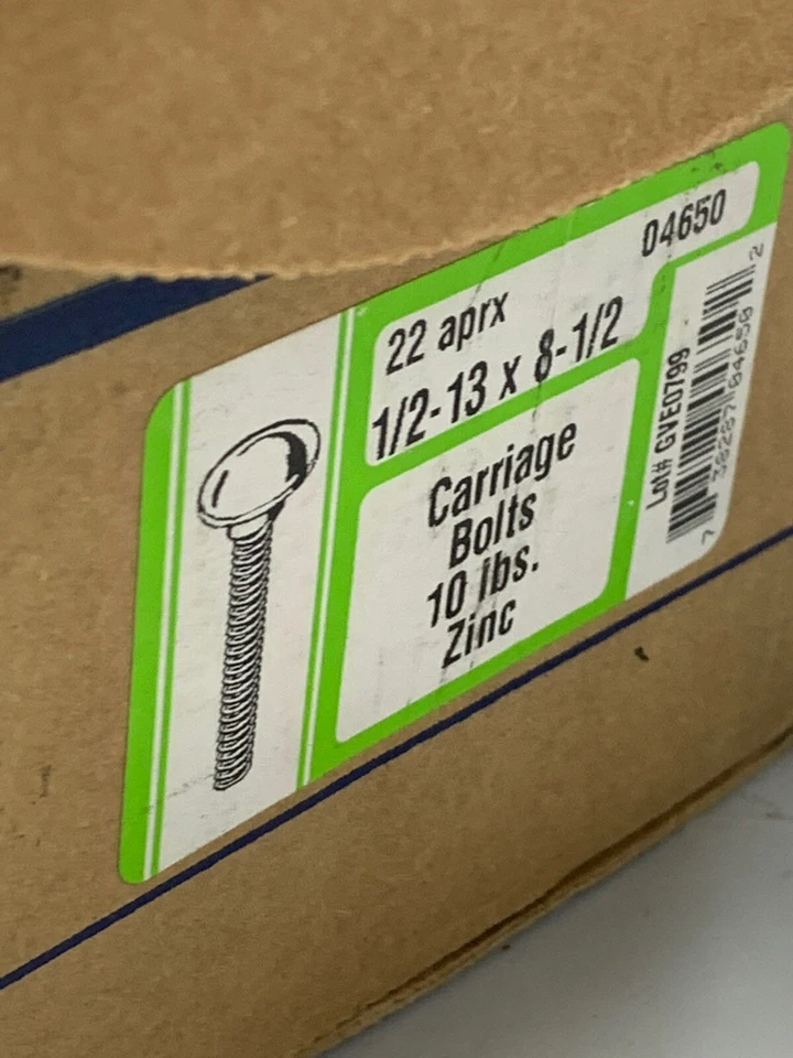 Paquete de 25 pernos de carro 1/2-13x8-1/2 = Foto 4 de 4