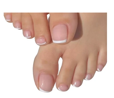 LR SUPPLIES False Toe Nails Glue Pink White Press French Manicure Fake Full Cover Toenails