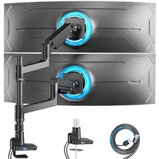 Dual Monitor Arm for Ultrawide Heavy Duty Curved Monitor Stacking, Fits 17-49...
