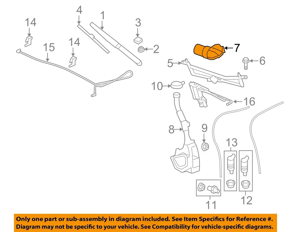Б/у мотор стеклоочистителя ветрового стекла подходит: 2014 Buick Enclave класса A - Изображение 3 из 4
