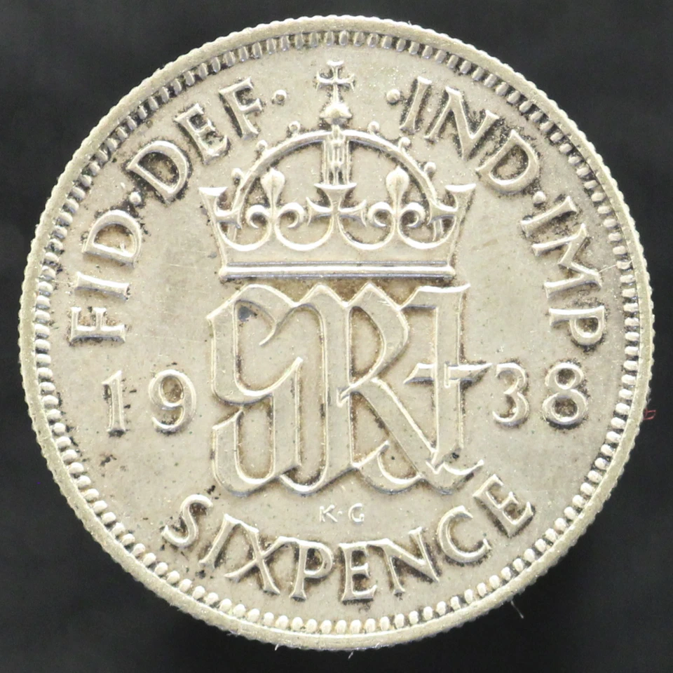 1938 Great Britain 6 pence Six pence Silver UNCIRCULATED Coin. KM#852 - Image 2 of 2