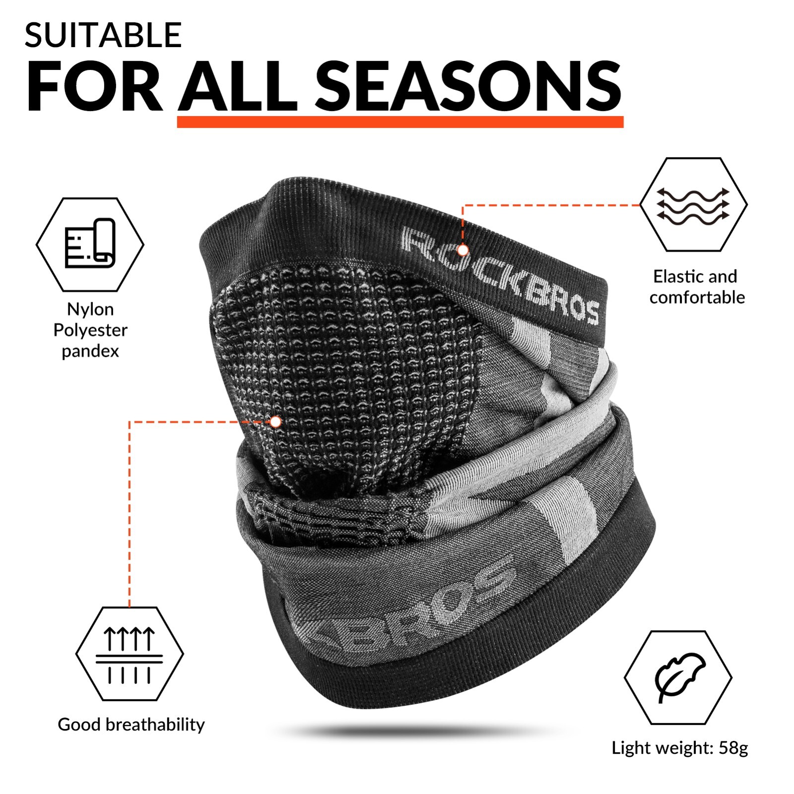 ROCKBROS Cappuccio Tempesta Invernale Scaldacollo Impermeabile Balaclava Bici Sci Moto foto 2