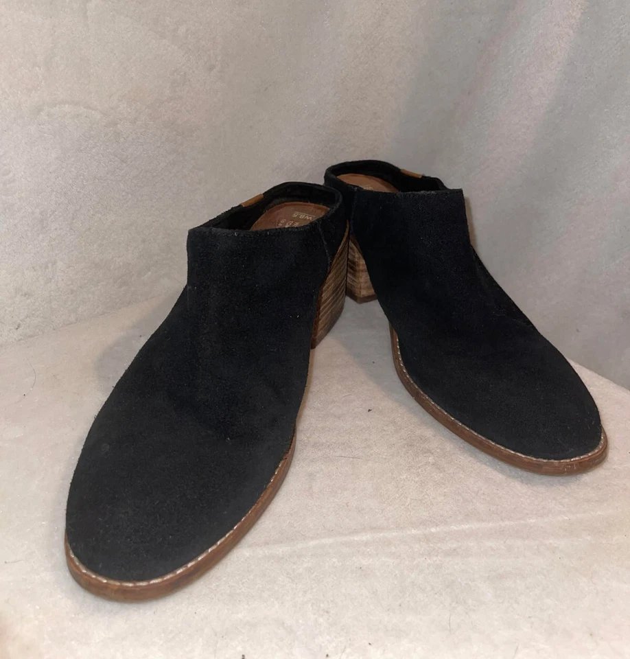 Zapatos sin cordones TOMS Leila negros de gamuza talla 8,5 elegantes elegantes elegantes y cómodos zueco Foto 3 de 4