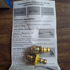 Automatic Transmission Oil Cooler Line Connector for TJ, Wrangler+More 391