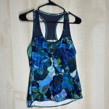 Athleta swim workout top blue, size small