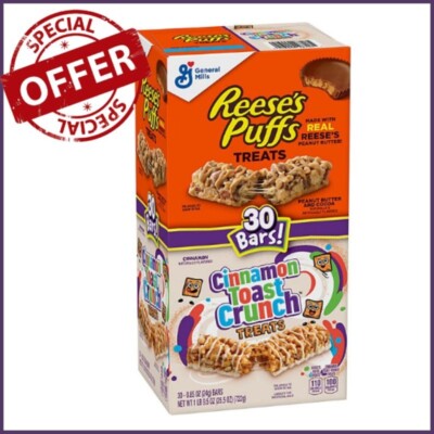 Reese's Puffs & Cinnamon Toast Crunch Cereal Bar Treats (30 ct.)