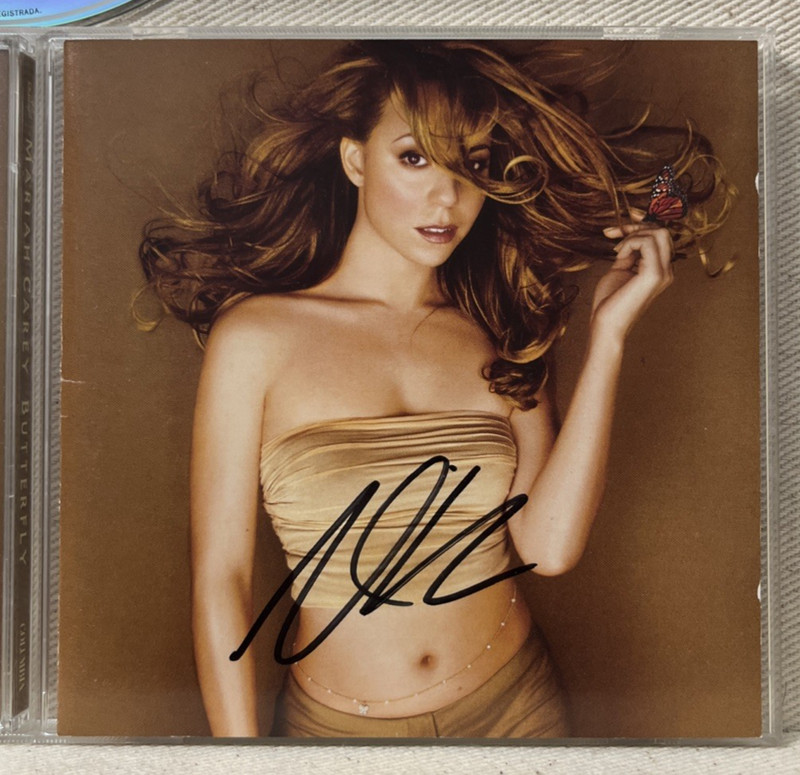 Stunning Sexy MARIAH CAREY Hand Signed Autographed Butterfly CD Type Dangerous