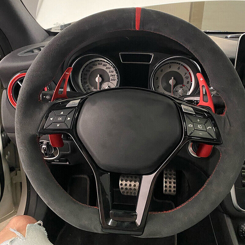 AMG Style Steering Wheel Trim Cover - Silver ABS Plastic, Fits 2012-2014 Mercedes C, E, CLA, CLS, SLK Class 11 thumbnail image
