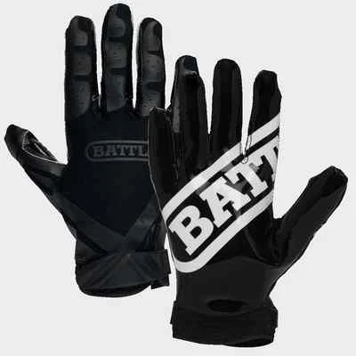 Battle Sports Ultra-Stick Football Receivers Gloves (PAIR) Black/Black