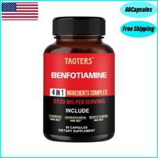 TAOTERS Benfotiamina 600mg, 60 Cápsulas - Sin Gluten y Sin OGM