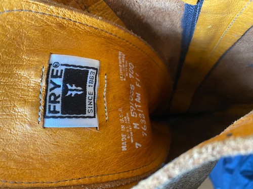 Frye Black Label Campus Leder Wildleder Schnürstiefel hoch kniehoch Reißverschluss, hellbraun Gr.7M - Bild 21 von 24