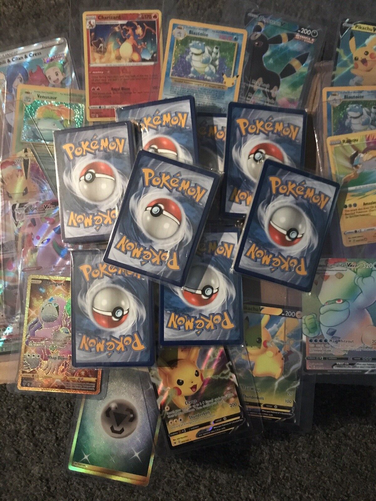 200 Pokemon Cards Bulk Lot 2x Ultra Rare V 24 Rares & Shiny Holo Amazing  Gift!