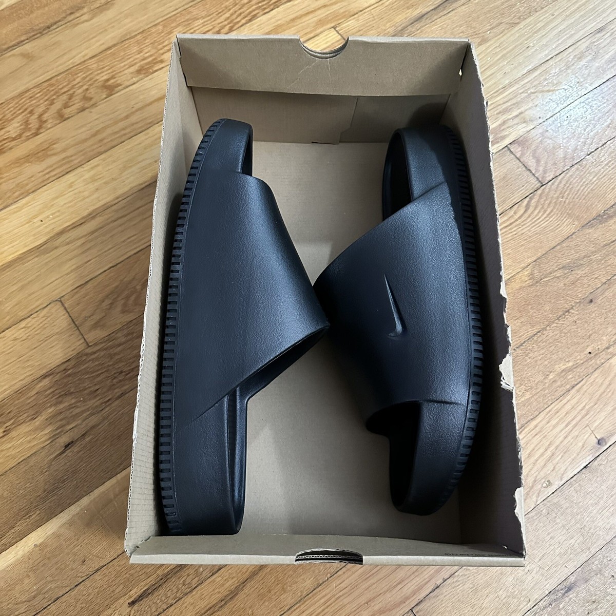 Nike Calm Slides Black Black FD4116 001 NEW Men's Size 17 | eBay