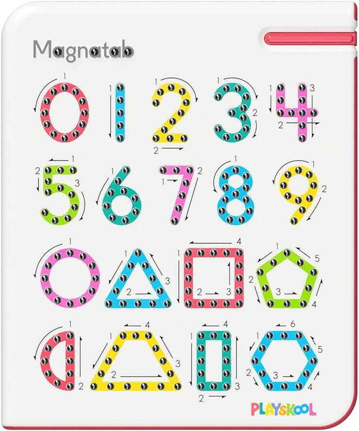Playskool Magnatab — Numbers and Shapes — Magnetic Board Toy Letter Tracing for