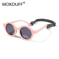 Toddler Sunglasses Flexible Round Frame With Strap UV400 Baby Infant Rubber Look