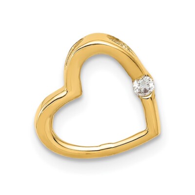 14K Gelbgold AA Diamant Herz Kette Plättchen Anhänger PM4837-002-YA