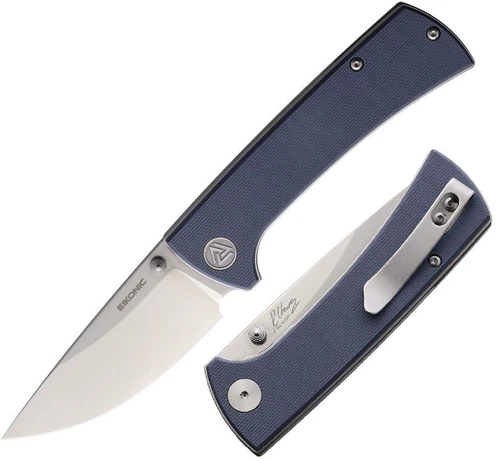 EIKONIC RCK9 Linerlock Folding Knife 3" D2 Tool Steel Blade Blue G10 Handle