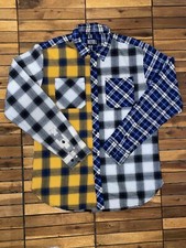 Ineffable Color Block Flannel Button Up/ Down...