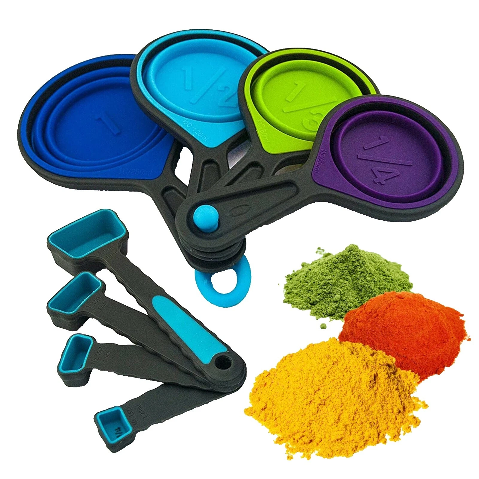 Tazas y cucharas de medición de medición de Silicona Conjuntos