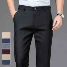 Pantalones Informales Para Hombre Pantalón Elástico Moda Casual Trabajo Oficina