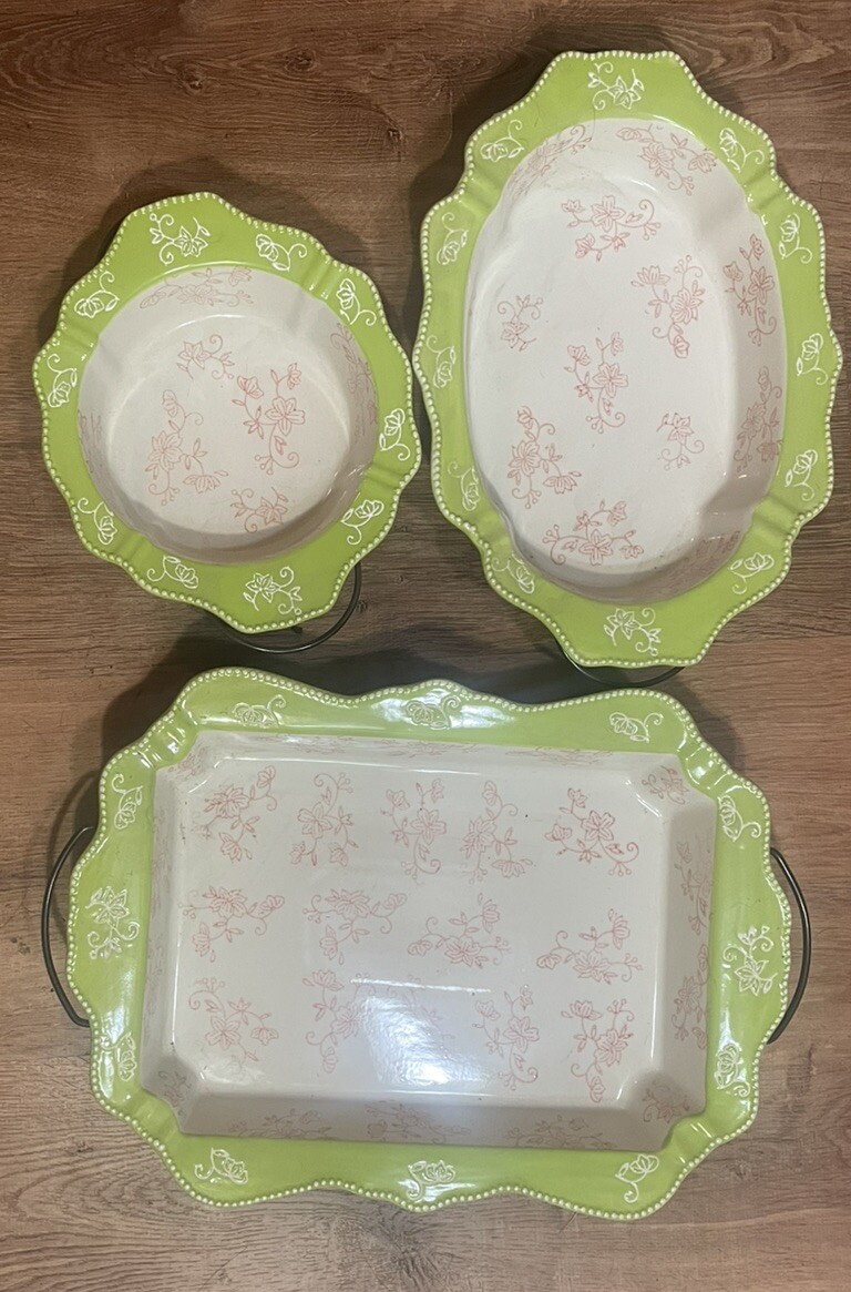 Temptations PPP HLD 811860 3 Pc Casserole Set With Trivets