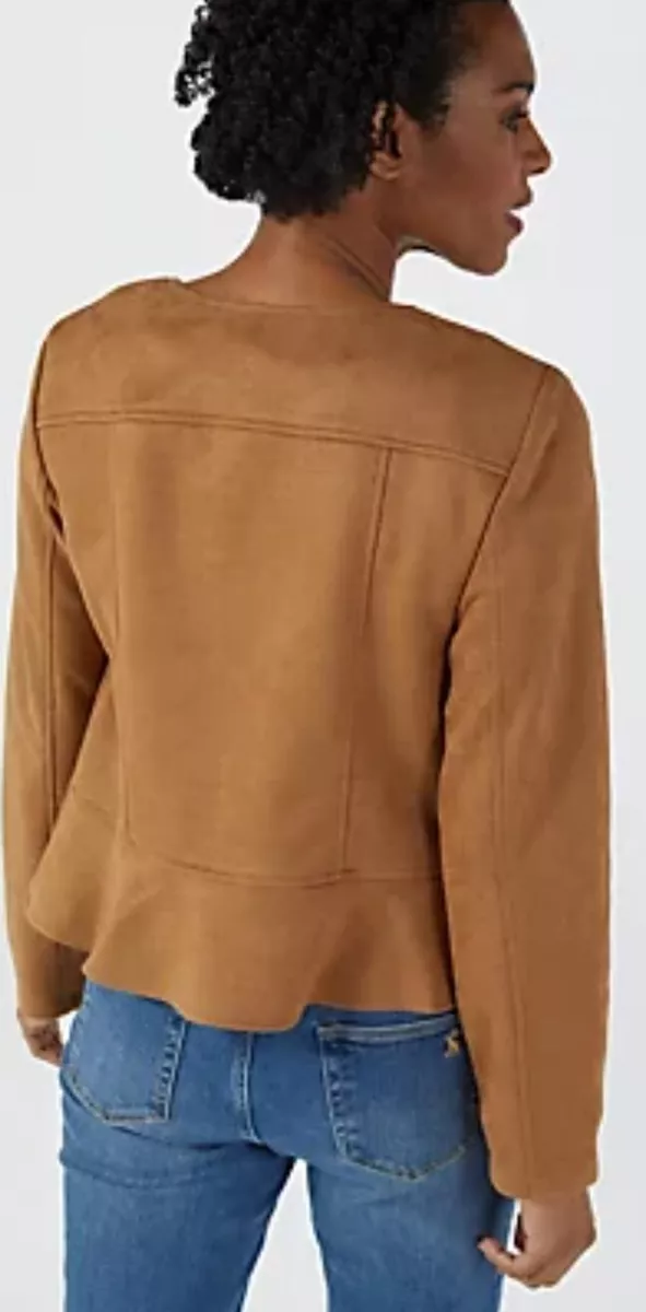 Suede peplum best sale jacket