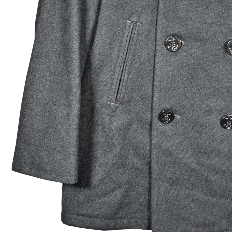 US Navy Peacoat Mens 38L Black DSCP Quarterdeck Collection Patch Sterlingwear - Image 3 of 4