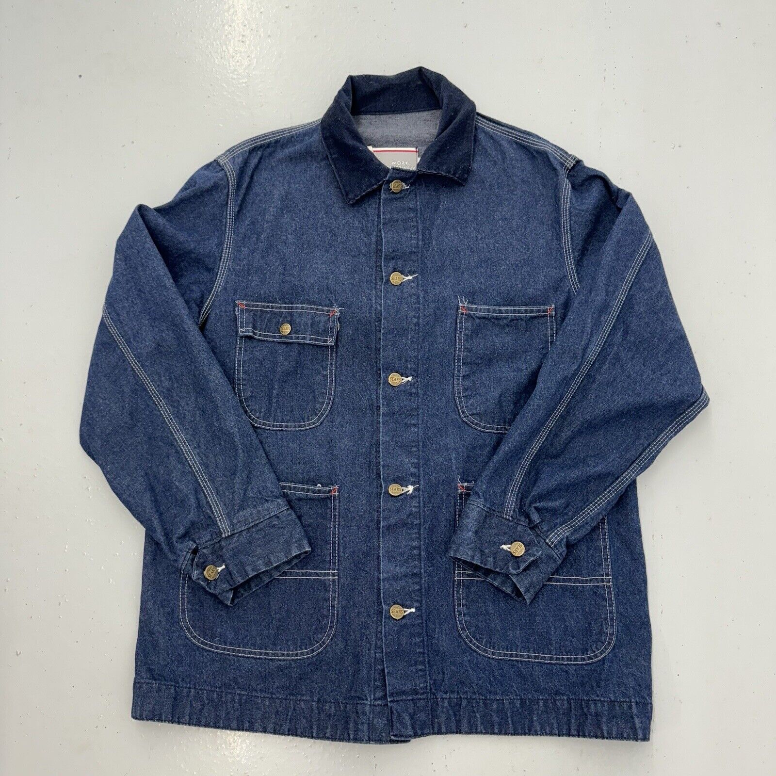Vintage Sears Denim Barn Chore Jacket Button Up C… - image 1