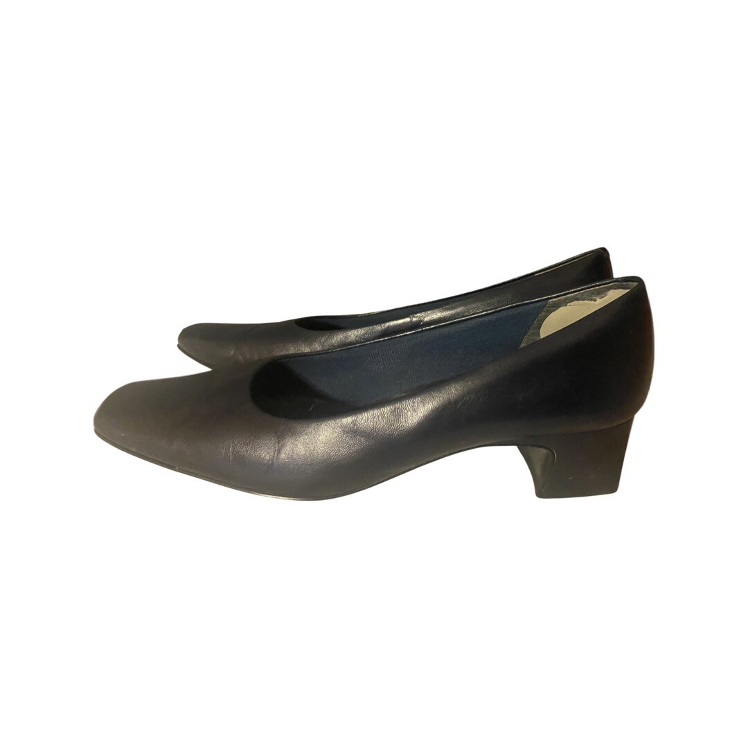 NORDSTROM Women's Navy Blue Leather Upper Pump Low Block Heel Shoes Size  9.5 N | eBay