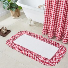 VHC Annie Buffalo Red Check Bath Mat 27x48  Farmhouse Bath