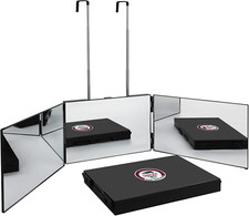 3 Way Mirror for Self Hair Cutting, 360  Trifold Mirror with Height Adjustable H