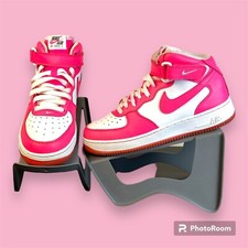 Nike Air Force 1 Mid GS 518218-116 Youth Size: 7Y White Hyper Pink -054