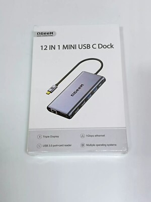 QGeeM 12-in-1-USB-C-Hub-Laptop-Dockingstation 4K Dual HDMI, 1080P VGA,100W_0.2_5