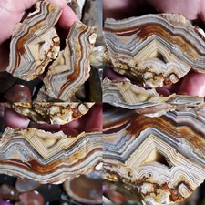 Pr Crazy Lace Agate Laguna Lace Agate Parallax Banding Botryoidal Mexico 257g