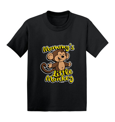 Mommy's Little Monkey Animal Funny Son Daughter Kids T-shirt