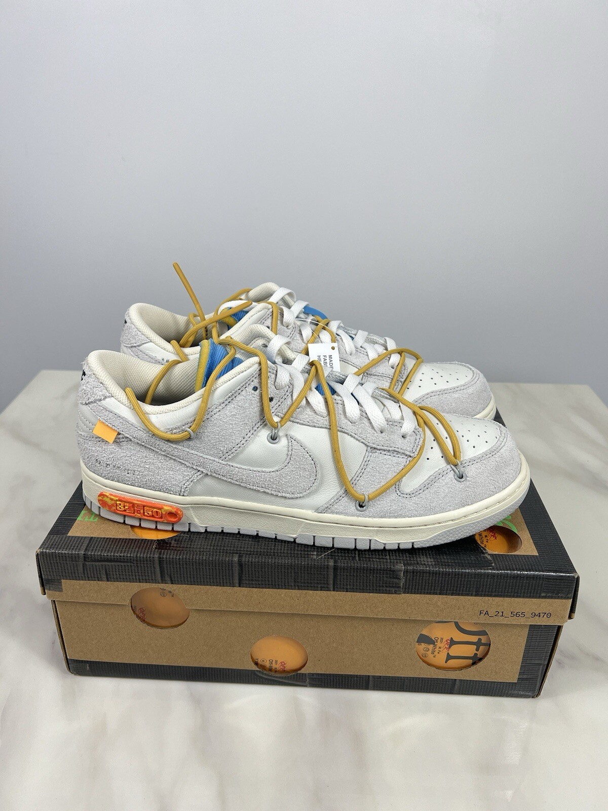 OFF WHITE X NIKE Nike Dunk Low x Off White Lotto 34 UK 11 US 12 Nuove SPEDIZIONE VELOCE ??