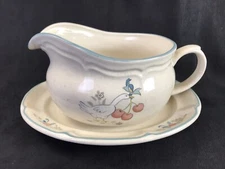 International Stoneware Marmalade Gravy Boat with Underplate Japan 2 Piece Set