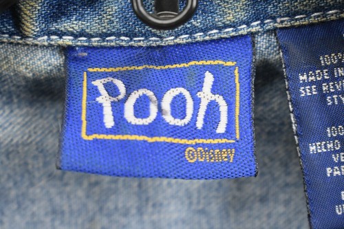 VTG Pooh Women Winnie The Pooh Friends Floral Embroidered Denim Vest Jacket M - Picture 8 of 9
