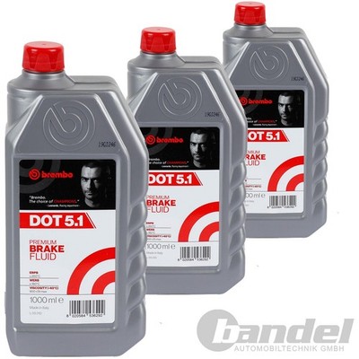 3x 1L BREMBO DOT 5.1 BREMSFLÜSSIGKEIT AUTO MOTORRAD L05010