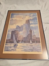 Signed Vintage Tom Lynch "Summer Sailing" Color Lithograph