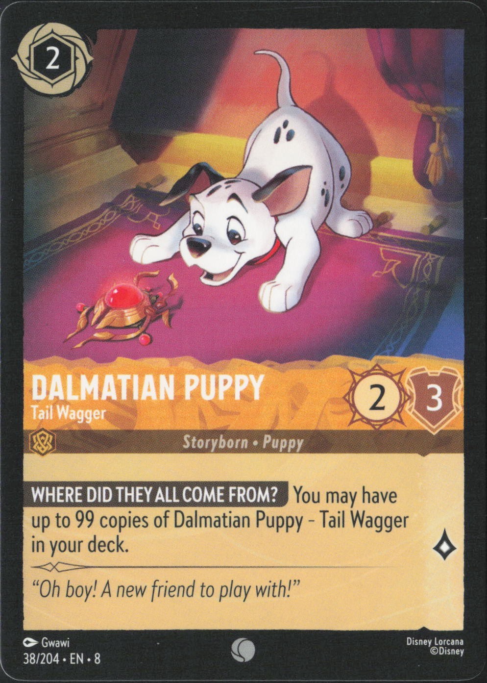 Disney Lorcana Reign of Jafar #38/204 - Dalmatian Puppy Tail Wagger NM Regular