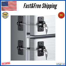 2 Pack Refrigerator Door Lock with Adhesive, No Tools 2 Black, Child Proof, USA,