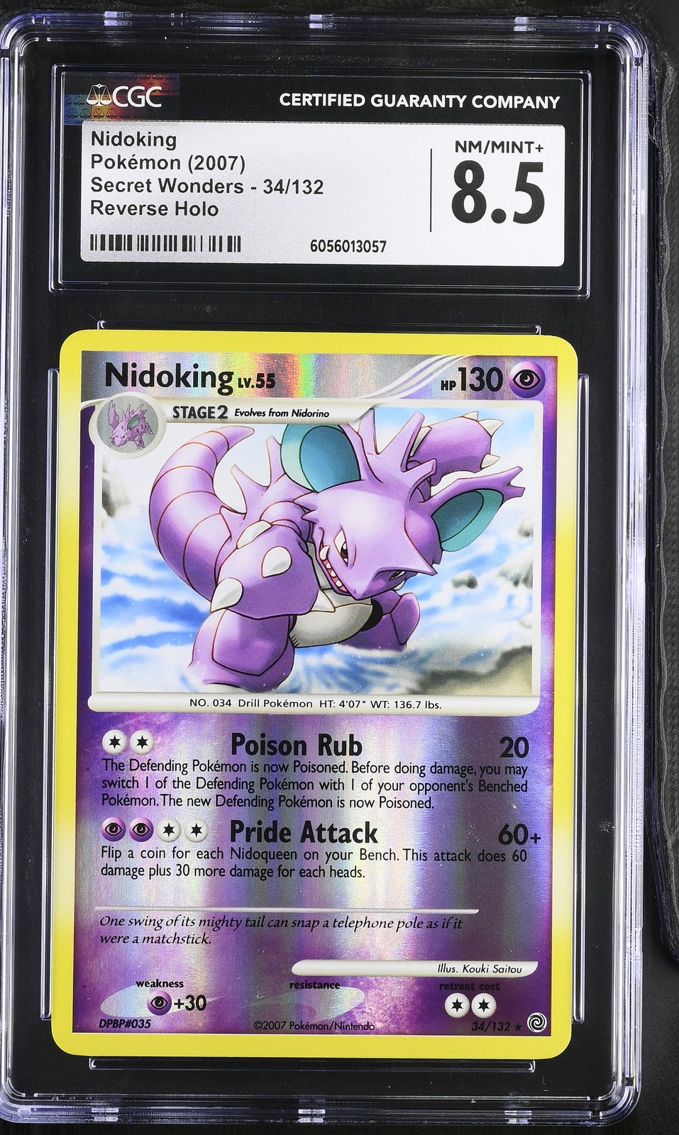 CGC 8.5 Nidoking 2007 Secret Wonders 34/132 Reverse Holo Pokemon Card psa
