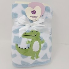 Parents Choice Green Dinosaur Applique Blue Shapes Baby Blanket Walmart NWT
