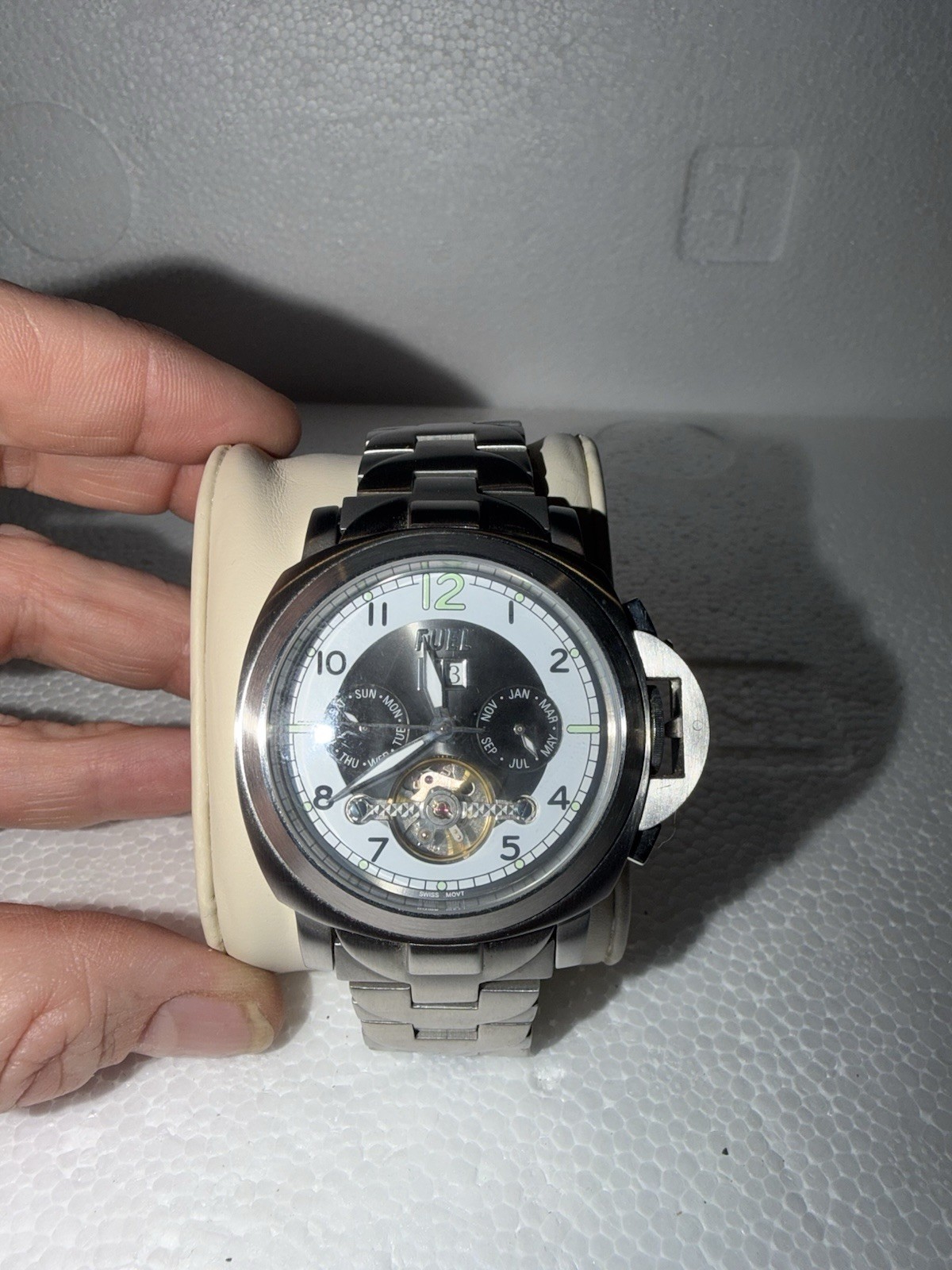 Fuel Classic Automatic Skeleton Dial Stainless St… - image 1