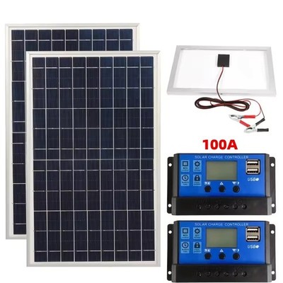 2x Solarpanel 12V Solar Ladegerät Autobatterie Erhaltungsladegerät für Caravan