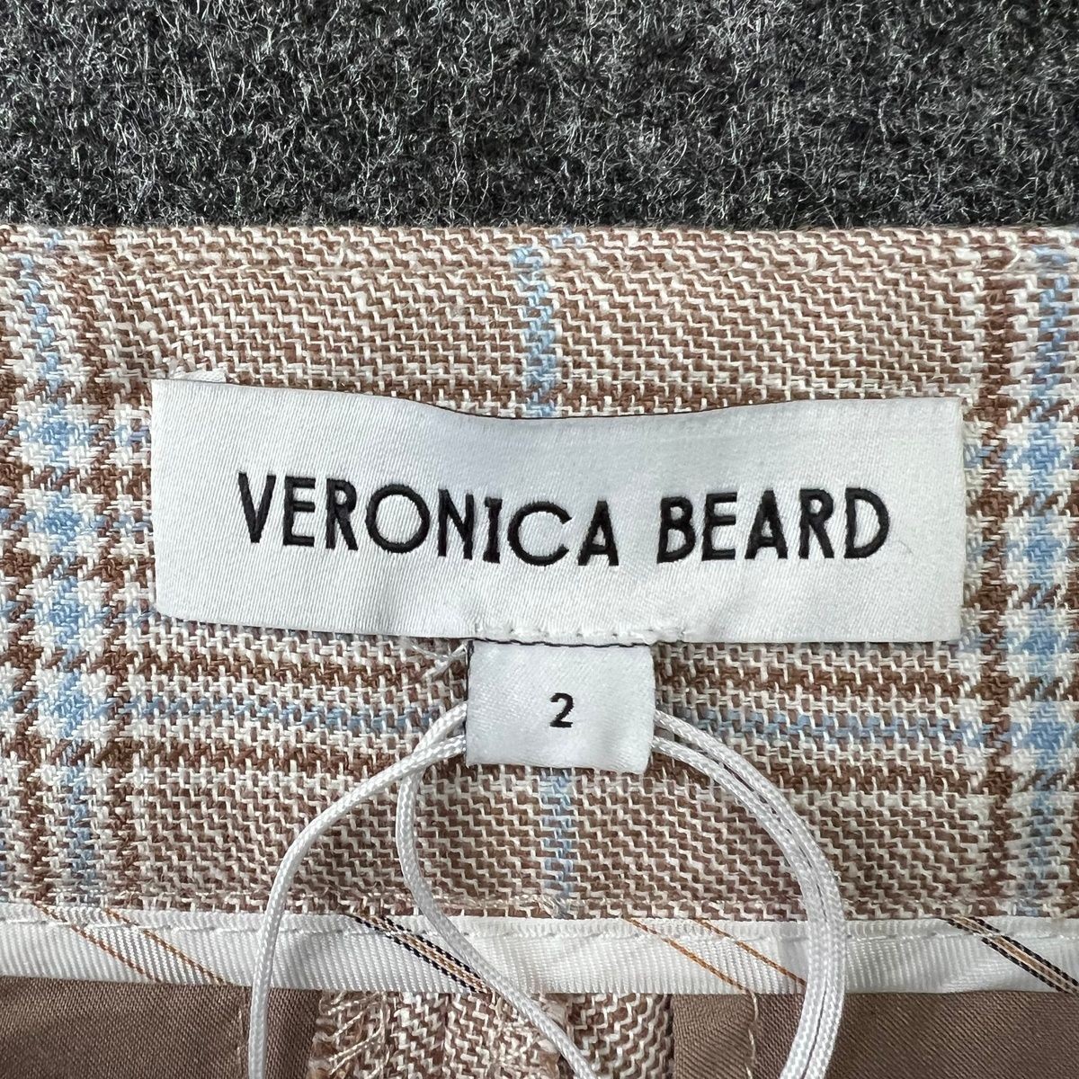 VERONICA BEARD Brixton Plaid Pant Women's Size 2 Khaki Multi image 8