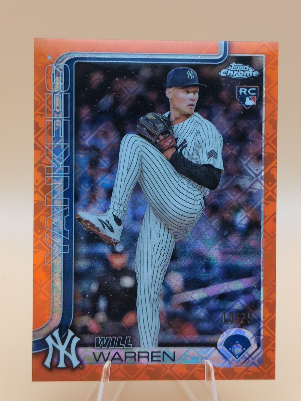 2025 Topps Chrome - Will Warren #81 Orange Logofractor /25 (RC)